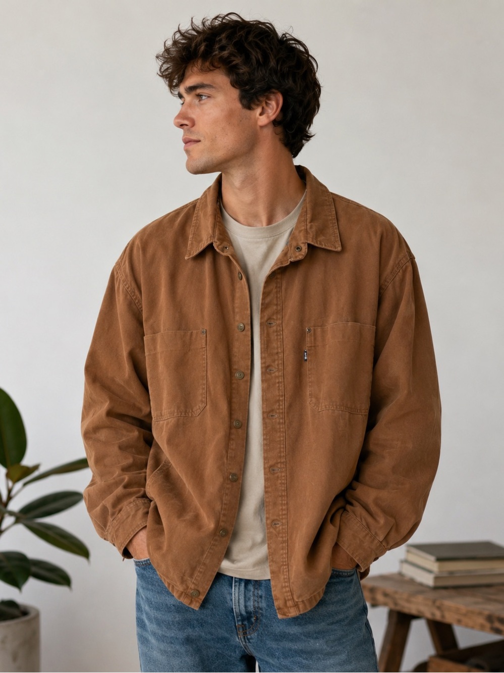 Lakin McKey by KEY XL Blanket Lined Canvas Workwear Barn Jacket Shacket